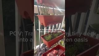 Transforming my tiny deck into my dream Oasis 🌱 #deck #patiodesign #diy #fy #herbs