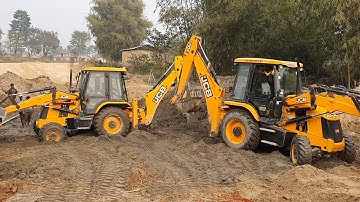 JCB Backhoe Machine Working For Bridge Foundation Construction - JCB Machine At Work - Part 2