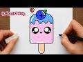 Cute Blueberry Popsicle..how to draw..#cute, #kawaii, #kidsart,