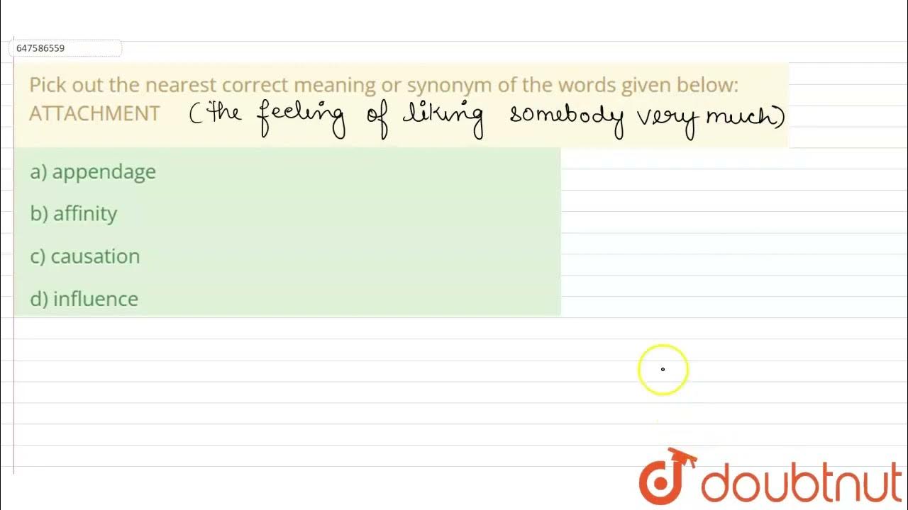 Pick out the nearest correct meaning or synonym of the words given