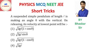 A suspended simple pendulum of length l is making an angle `theta`  with the vertical. On releasing