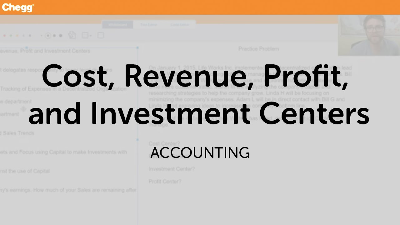 cost revenue profit and investment centers