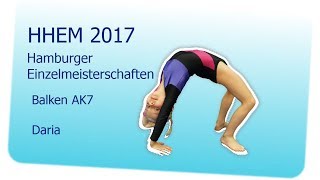 Einzelmeisterschaften HHEM 2017 | Balken AK 7 | Daria | Leistungsturnen