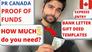 PROOF of FUNDS  Canada PR  Express Entry  BANK LETTER/GIFT DEED Templates