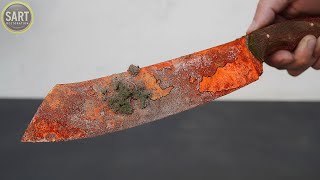 Restoration Old Very Rusted Big Chopper Knife