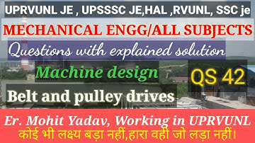 UPRVUNL JE | UPSSSC JE | HAL RVUNL |SSCJE MECHANICAL|Machine design|QS42| PREVIOUS YEAR PAPER