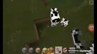 Minecraft Shorts: Cow And Calf Fire Running Away