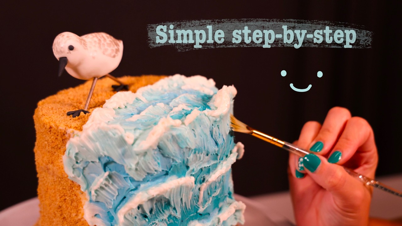 How to make a buttercream wave design🌊✨