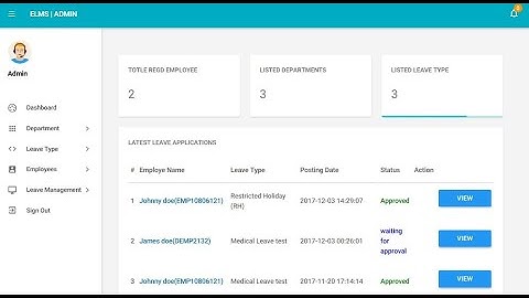 Employee Leave Management System  With Source Code in PHP Free Projects