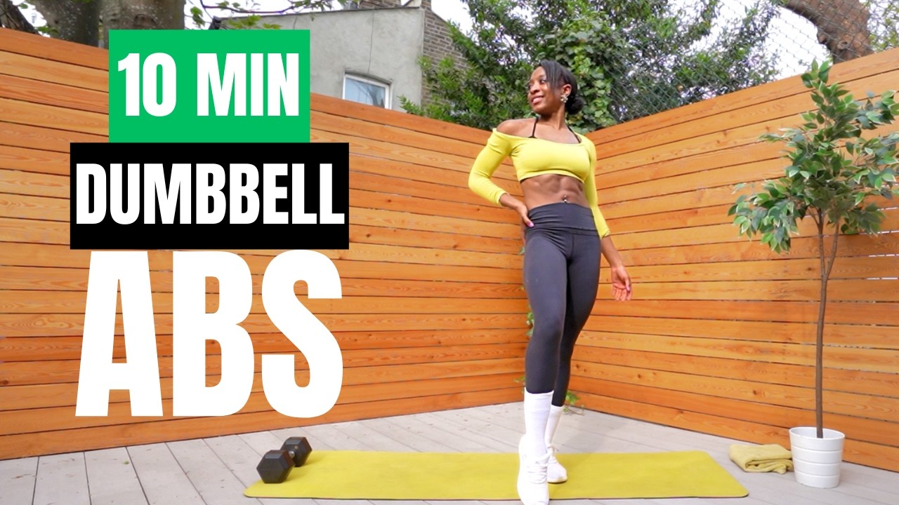 10 MIN WEIGHTED ABS Workout With DUMBBELL | Core STRENGTH at Home - YouTube