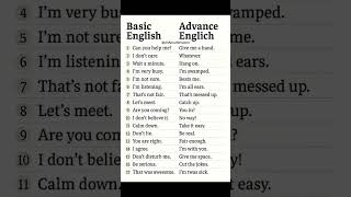 Basic english vs advanced english #english #englishgrammar #learning #viral #vocabulary #education
