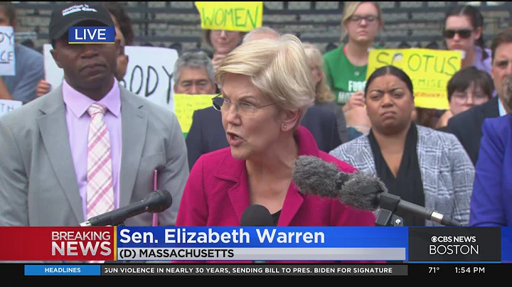 "Roe is dead": Sen. Elizabeth Warren speaks at ral...