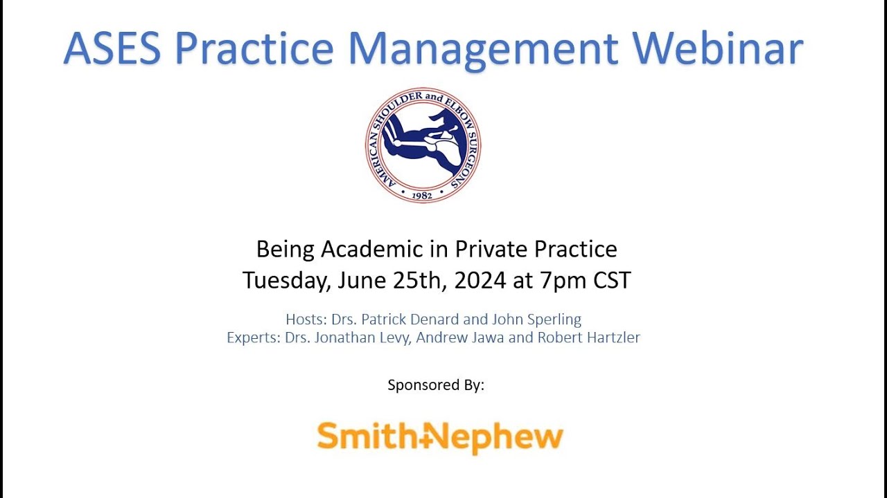 Practice Management Webinar - Being Academic in Private Practice - YouTube