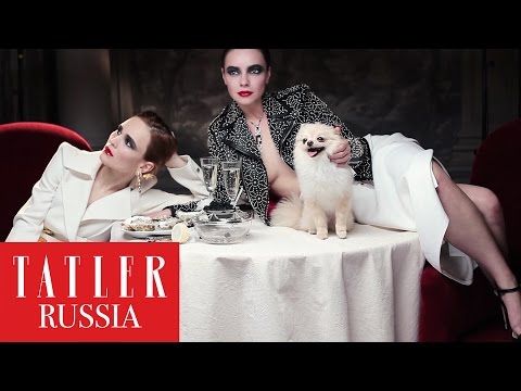 Дарья Чаруша и Вера Панфилова на съёмках для сентябрьского номера Tatler