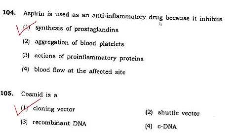BHU M.Sc. Zoology (2013) entrance MCQ