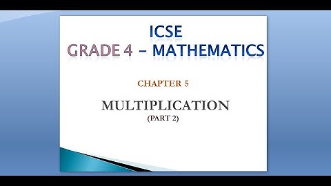 ICSE Grade 4 Mathematics  Chapter 5 