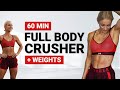 60 min full body crusher workout  3 circuits  no repeat  strength  hiit  super sweaty