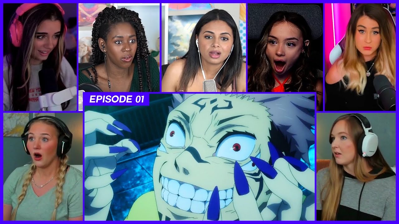 [GIRLS REACT] Itadori eats Sukuna's Finger | JJK Ep 1 Girl Reaction Mashup