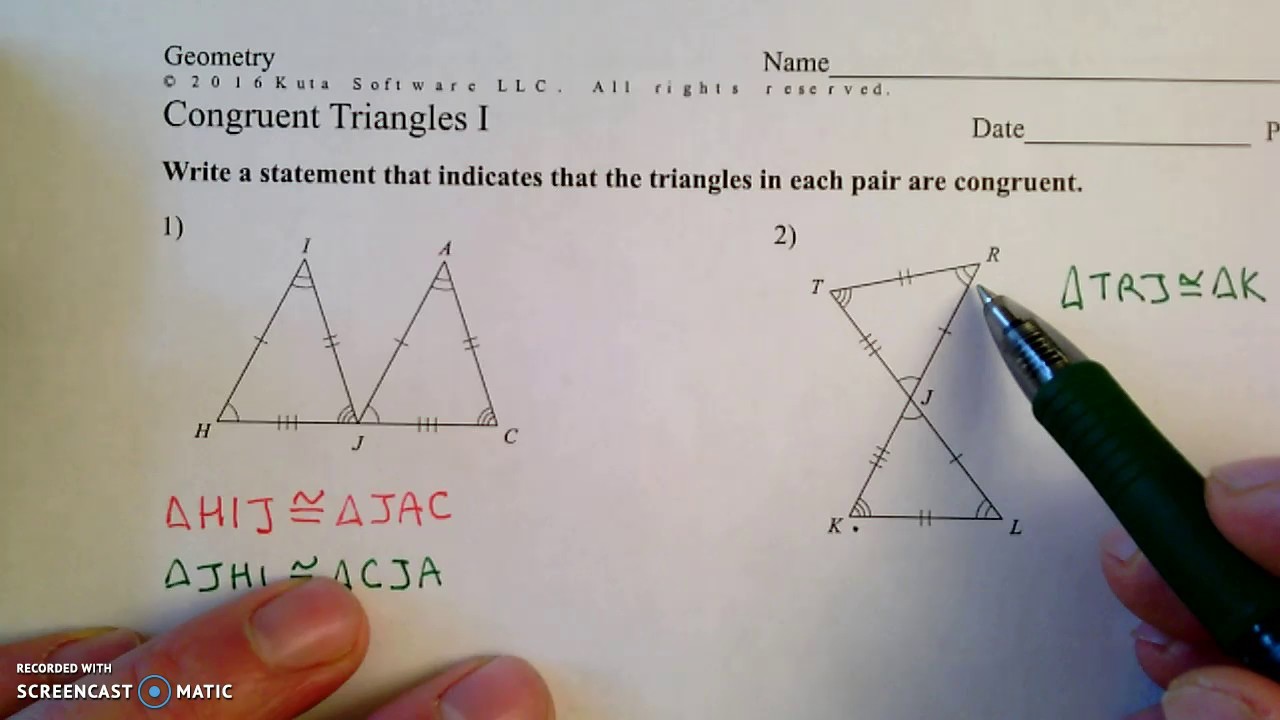 Congruent Triangles I - YouTube