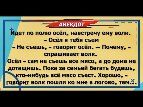 Как ОСЁЛ искупал ВОЛКА в реке ПИКАНТНЫЙ с ПОДРОБНОСТЯМИ анекдот