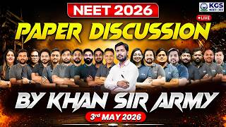 🛑NEET 2026 Question Paper Discussion Live Analysis 📝NEET 2026 Exam Paper Solution 3rd May | KGS Team