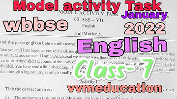 Class-7 English( अंग्रेजी)Model activity Task January2022 fullsolved vvmeducation#wbbse#wbbsestudent