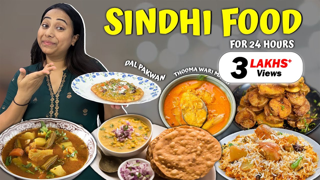 I ate SINDHI FOOD for 24 Hours | Aloo Tuk, Bhuga Chawar, Dal Pakwan & more | Cooking Challenge