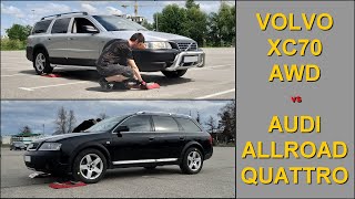 SLIP TEST - Volvo XC70 - V70 XC AWD vs Audi A6 C5 Allroad - @4x4.tests.on.rollers