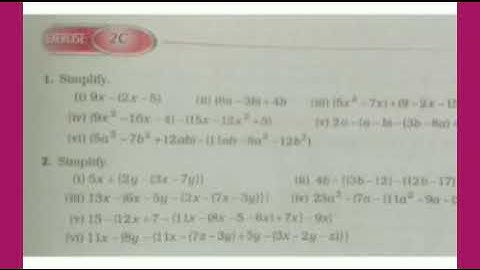 Fundamental Operation on Algebra Exercise 2C . question 1 (i),(iii).