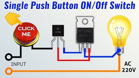 Single push button on off switch for AC or DC application