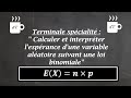 Terminale spécialité maths (méthode) : "Calculer et interpréter l'espérance, loi binomiale"
