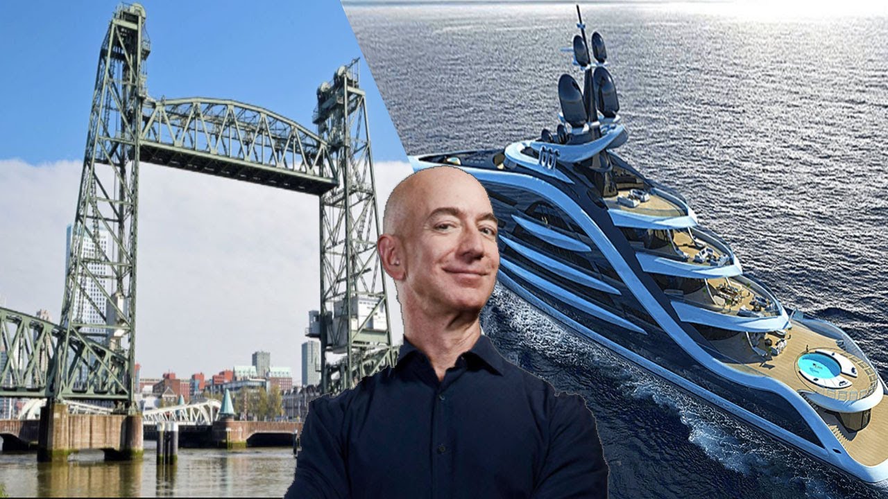 jeff bezos yacht stuck in rotterdam