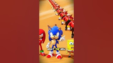 Two-Headed Sonic?! Chaos Emerald Gone Wrong ⚡🐇 #sonic #spongebob