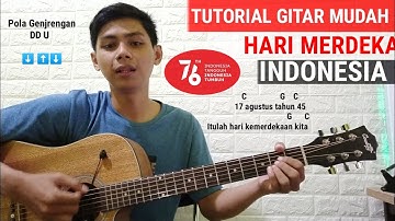 (Chord Mudah) 17 AGUSTUS (HARI MERDEKA) | Gitar Tutorial  Genjrengan Mudah dipahami pemula)