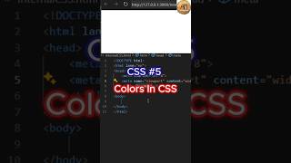 CSS Color Codes Explained FAST || #5 || #css #shorts #html