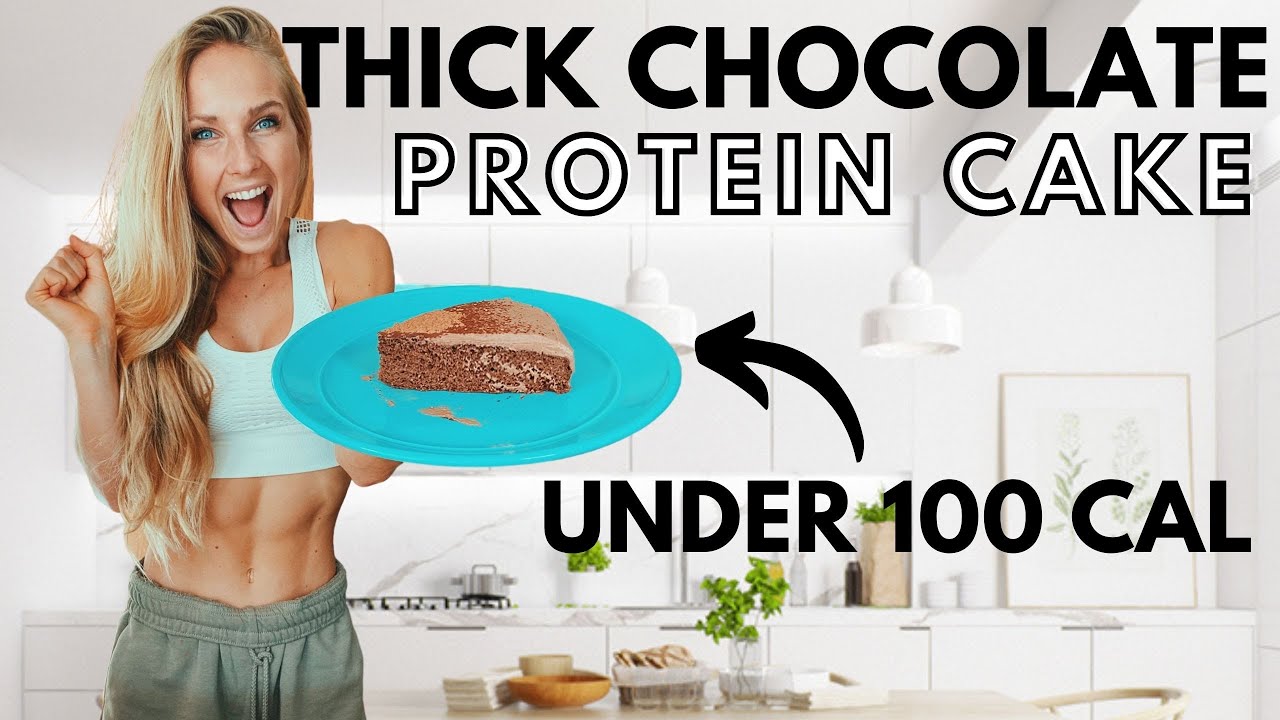 Thick Chocolate Protein Cake with Frosting (under 100 calories)