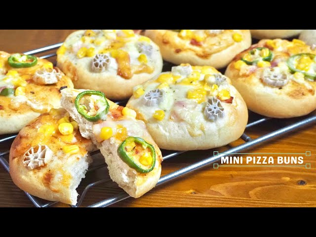 PIZZA BUNS/ピザパン🍕【How to make 2 different whole wheat mini