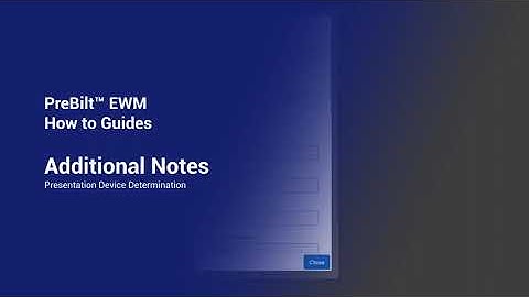 PreBilt for EWM | Framework Configuration | Presentation Device Determination