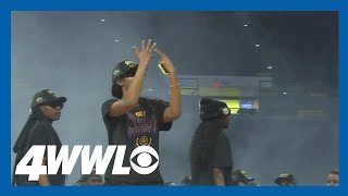 LSU national champion women's basketball returns to Baton Rouge