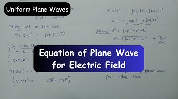 Equation of Plane Wave for Electric Field