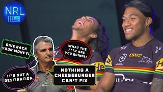 Penrith Panthers ABSOLUTELY LOSE IT while sharing Cleary's most used one-liners 😂 | NRL on Nine