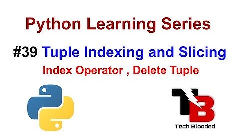 #39 Tuple Indexing And Slicing In Python | Index Operator | Negative Indexing | Tech Blooded