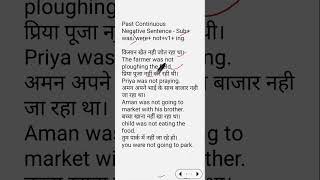Past Continuous Tense # Negative Sentence