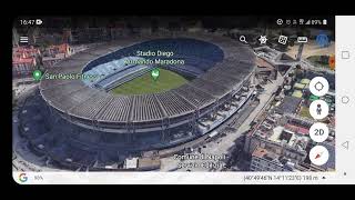 Diego Armando Maradona / Napoli fc stadium / Google Earth 3D maps \ italy stadiums