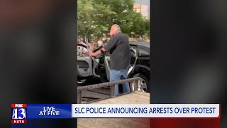 SLC Police screening charges against bow and arrow-wielding man during downtown protest