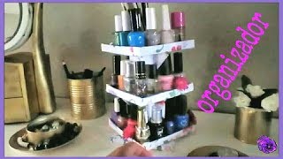 ORGANIZADOR para ESMALTES DE UÑAS /Hecho con materiales reciclados