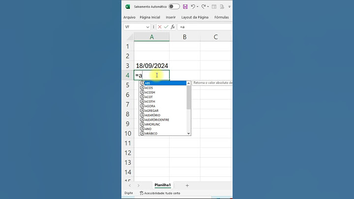 Como mostrar a data e hora atual no excel