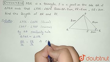 PQR is a triangle. S is a point on the side QR of DeltaPQR  such that /_PSR = /_QPR. Given QP = ...