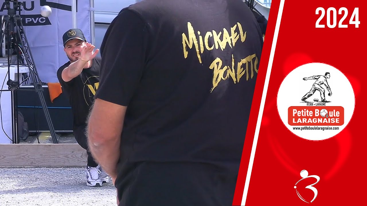 Miniature de la vidéo : 1e de poules BONETTO vs LOPEZ : National Triplette à pétanque 70e Critérium de Laragne-Monteglin