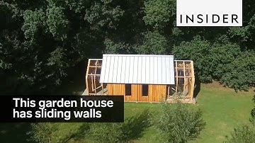 This transforming garden house has sliding walls